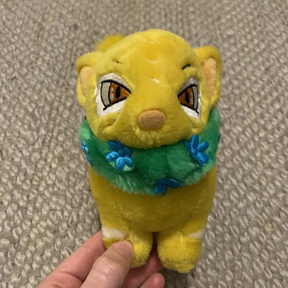 RARE Neopets NEO PETS Island Wocky 7" Plush Toy Stuffed Animal Yellow Green Cat